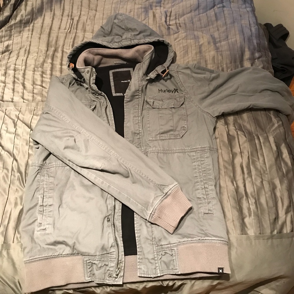 Hurley gray cold weather jacket size Medium
